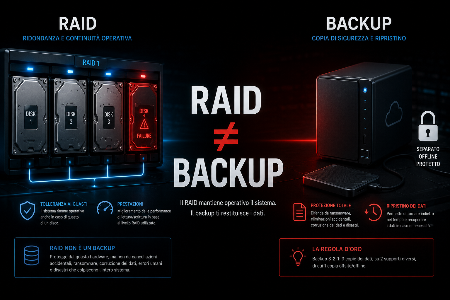 RAID non è un backup: differenze tra RAID e backup