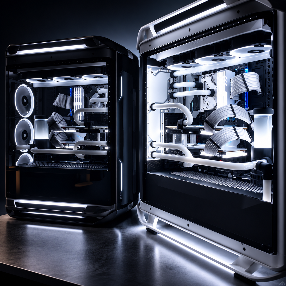 ION, case bianco lucido con illuminazione