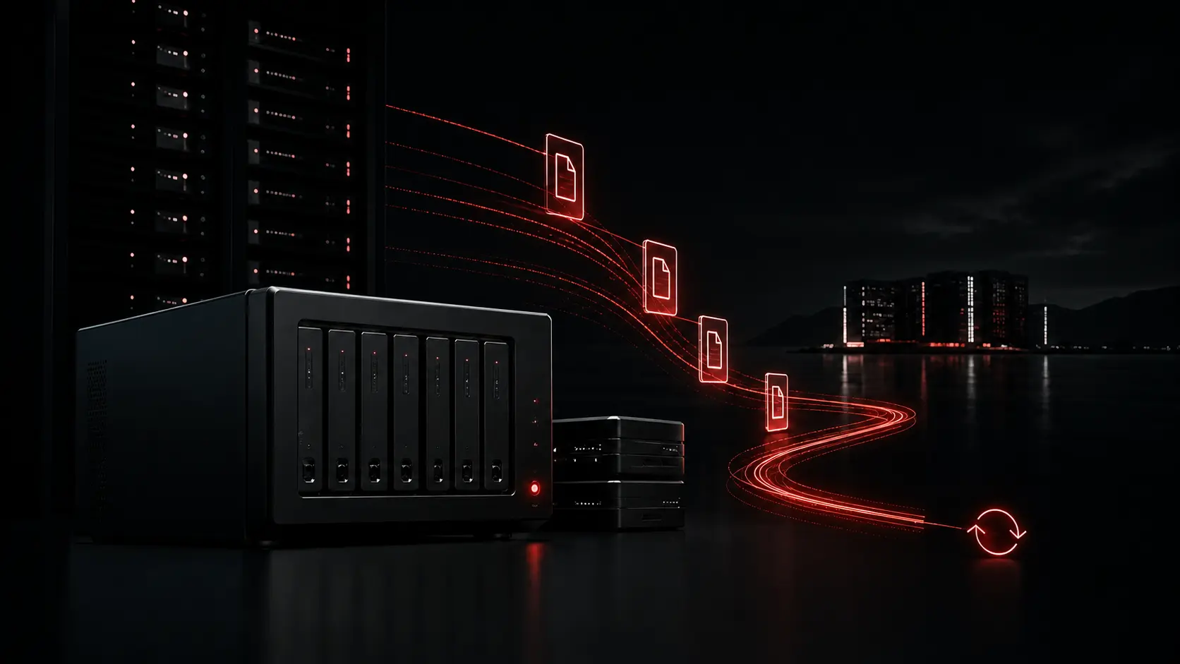 Copie di backup aziendali distribuite tra server, NAS e una sede remota